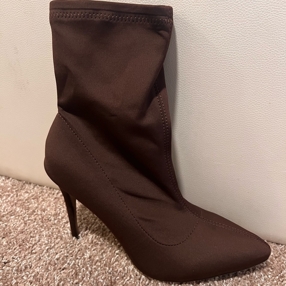 Anne Michelle Chocolate Heeled Booties